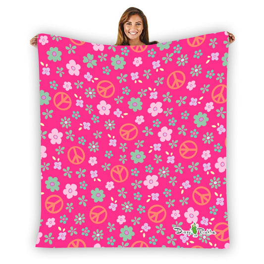 Dizzy Pickle Hope Rose Pickleball Courtside Flannel Blanket