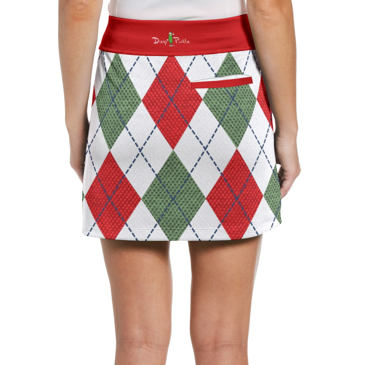 Dizzy Pickle Christmas Diamonds Women's 17" Performance Pickleball Skort with Inner Shorts