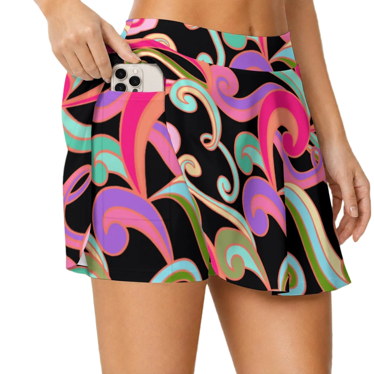 Dizzy Pickle Anna Black Women's (16" - 17") Active A-Line Swing Pickleball Skort