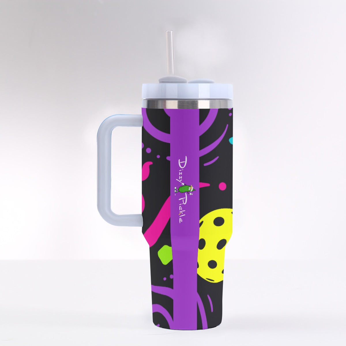 Dizzy Pickle It's Swell Black 40 oz. Mega Pickleball Insulated Tumbler with Handle