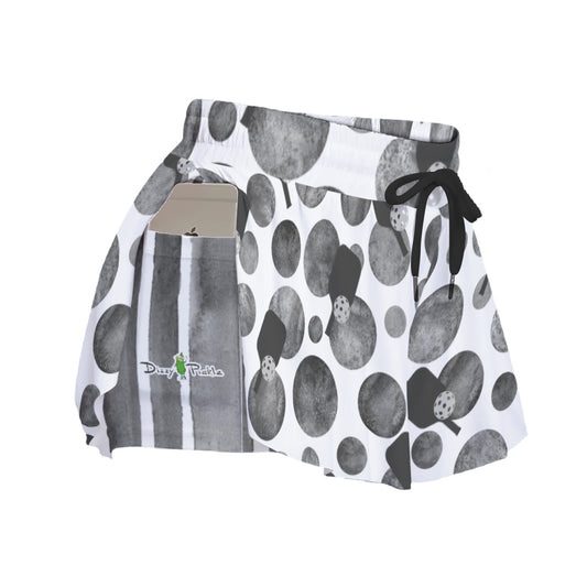 Dizzy Pickle Mary Paddles and Polka Dots Women's Pickleball Sport Culottes with Pockets