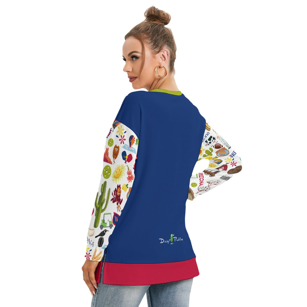 Dizzy Pickle Arizona Women's Pickleball Side Split O-Neck Sweatshirt