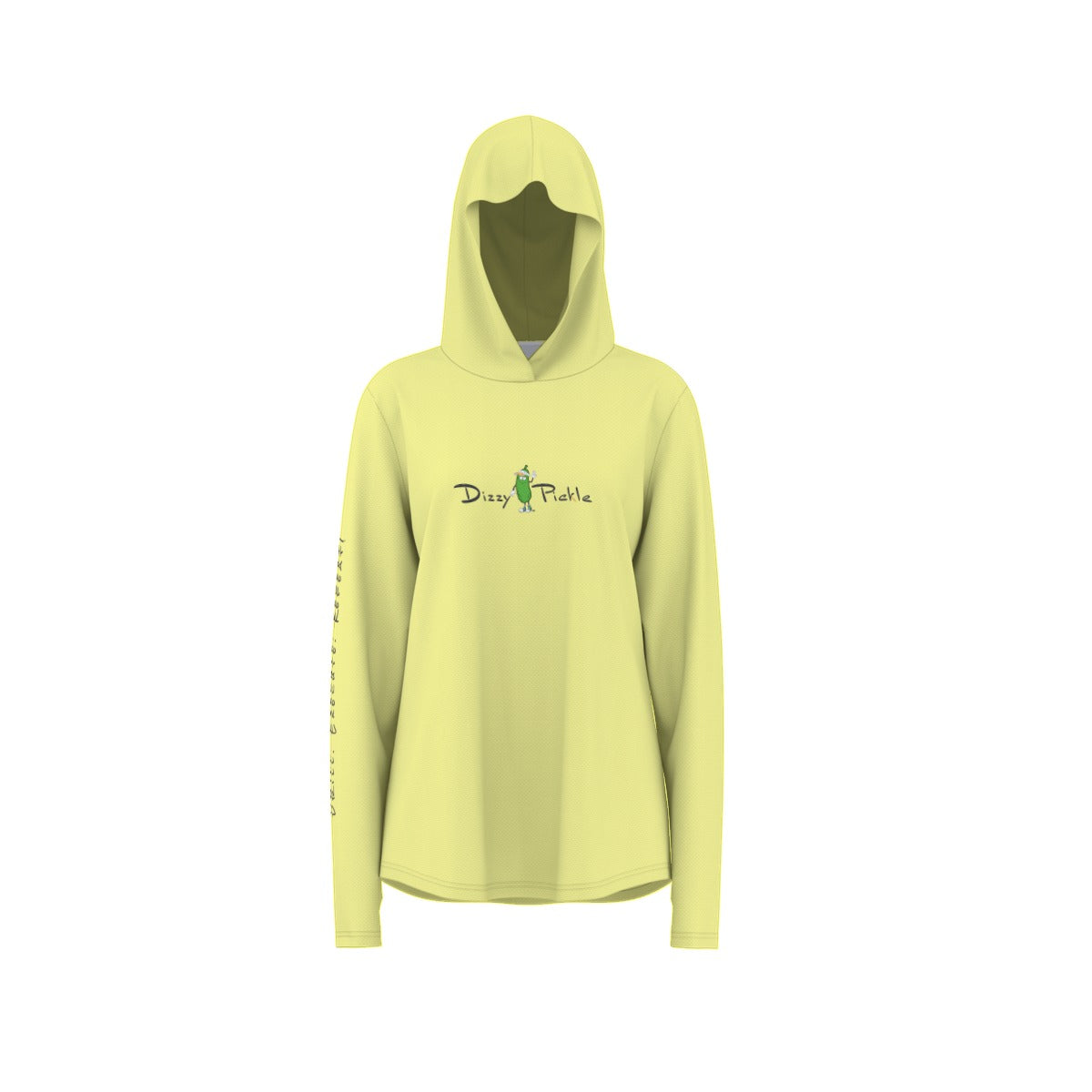 Dizzy Pickle Charlotte Yellow Women's Pickleball Sunscreen Sports Hoodie with Thumb Holes