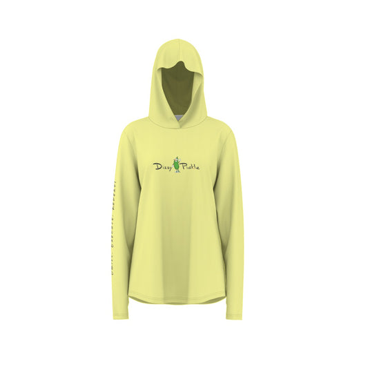 Dizzy Pickle Charlotte Yellow Women's Pickleball Sunscreen Sports Hoodie with Thumb Holes