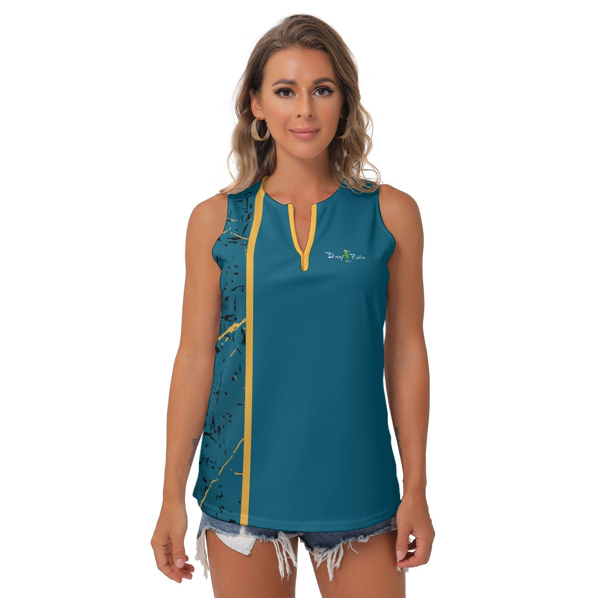 Dizzy Pickle Lynne Turquoise Women's Pickleball Sleeveless V-Neck Top