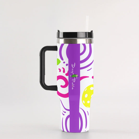 Dizzy Pickle It's Swell White 40 oz. Mega Pickleball Insulated Tumbler with Handle