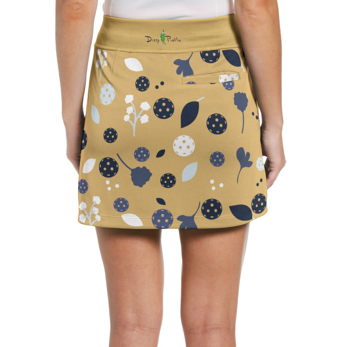 Dizzy Pickle Lesley Gold Women's 17" Performance Pickleball Skort with Inner Shorts