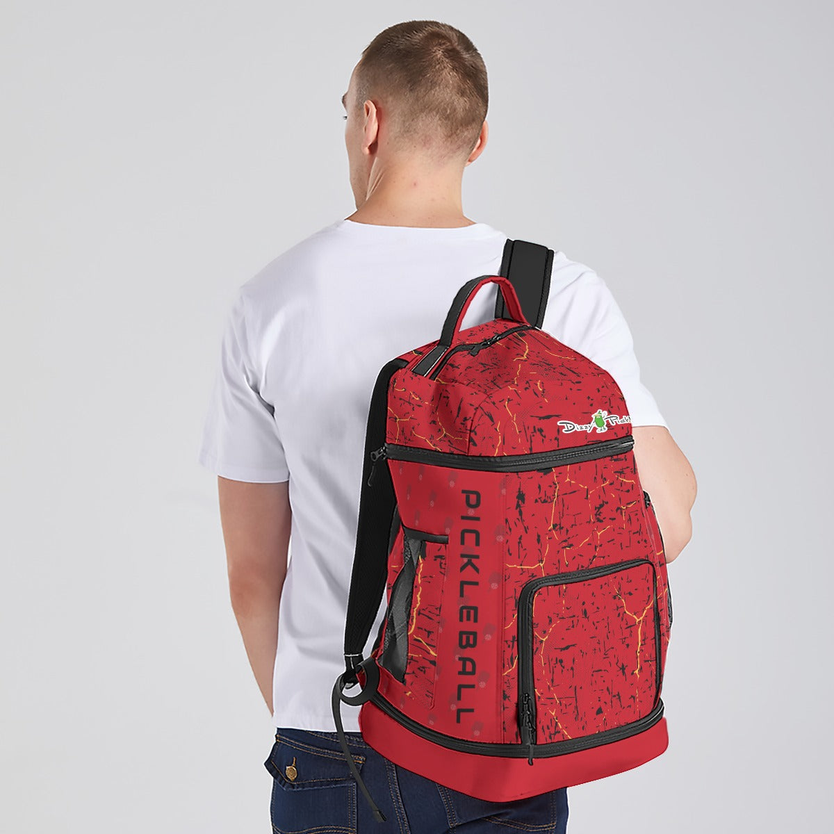 Dizzy Pickle Lynne Red Large Courtside Pickleball Multi-Compartment Backpack with Adjustable Straps