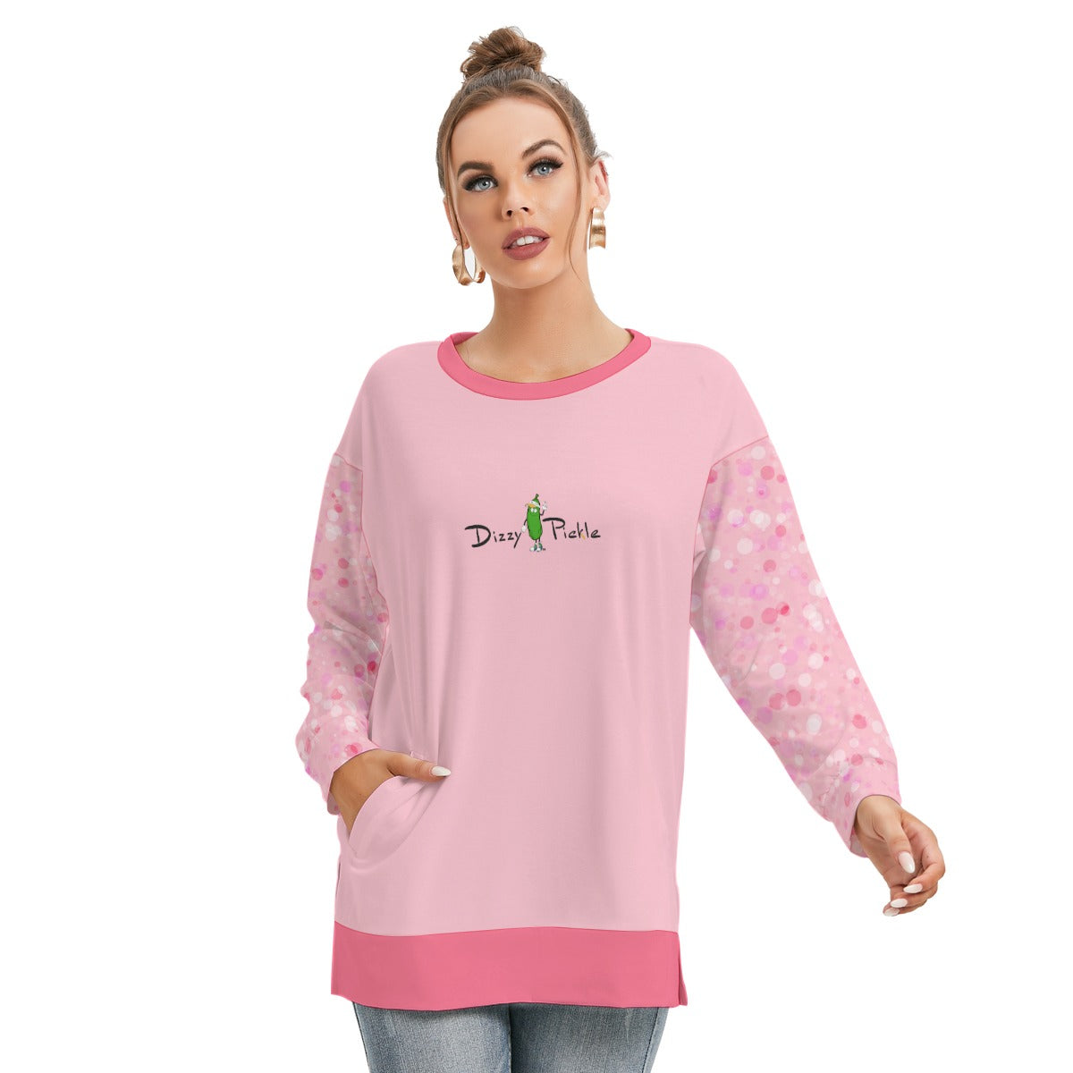 Dizzy Pickle Adleigh Bubbles Women's Pickleball Side Split O-Neck Sweatshirt