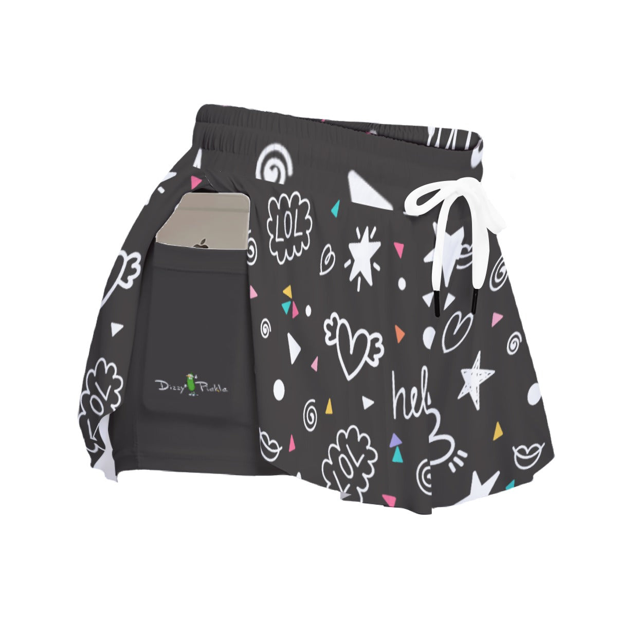 Dizzy Pickle Rachel Black Women's Pickleball Sport Culottes with Pockets