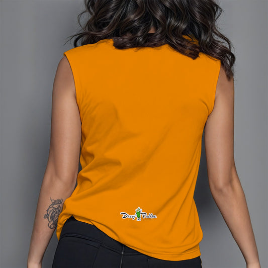 Dizzy Pickle DZY P Classic Orange Women's Pickleball Crew Neck Sleeveless Premium T-Shirt