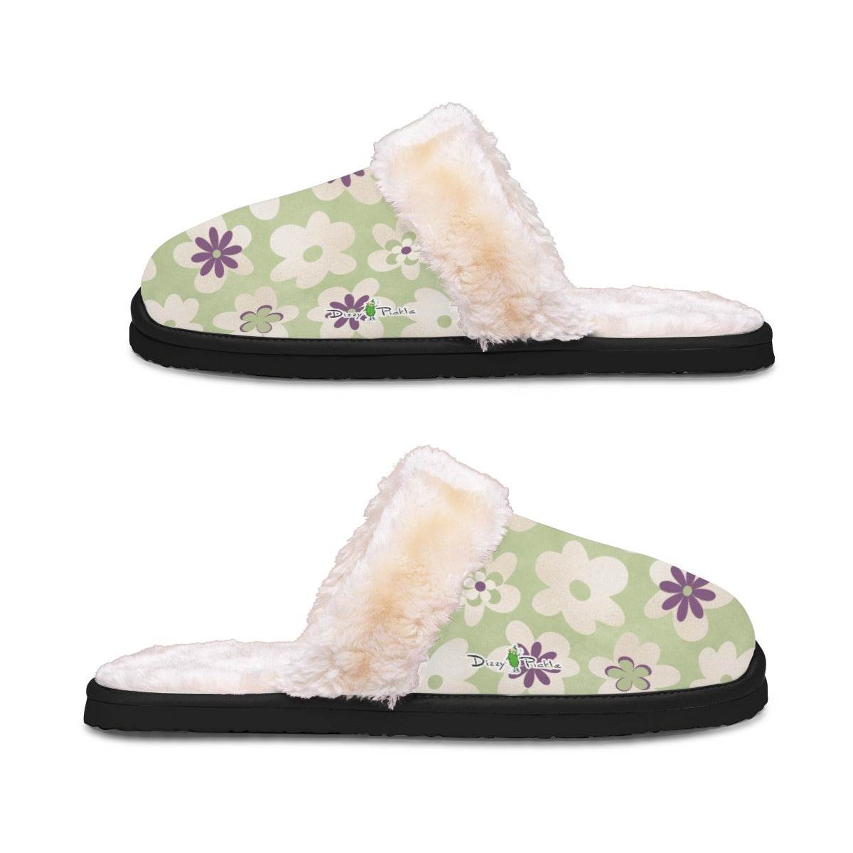 Dizzy Pickle Heather Blooms Women's Pickleball Plush Slippers