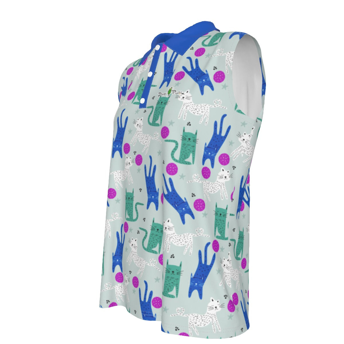 Dizzy Pickle GrayC Women's Pickleball Sleeveless Polo Shirt