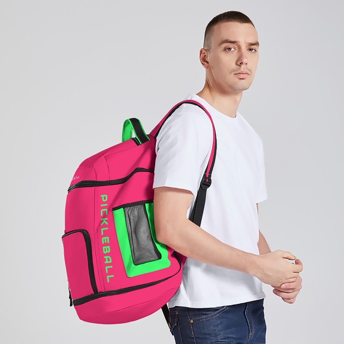 Dizzy Pickle DZY P Classic Watermelon Lime Large Courtside Pickleball Multi-Compartment Backpack with Adjustable Straps