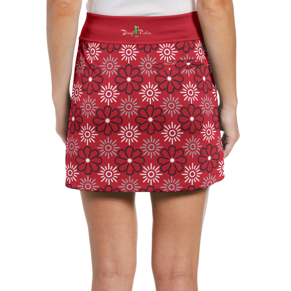 Dizzy Pickle April Red Women's 17" Performance Pickleball Skort with Inner Shorts