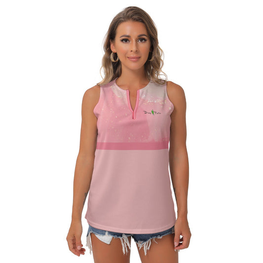 Dizzy Pickle Barbara Sweet Rose Champagne Women's Pickleball Sleeveless V-Neck Top