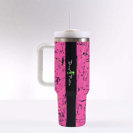 Dizzy Pickle Lynne Pink 40 oz. Mega Pickleball Insulated Tumbler with Handle