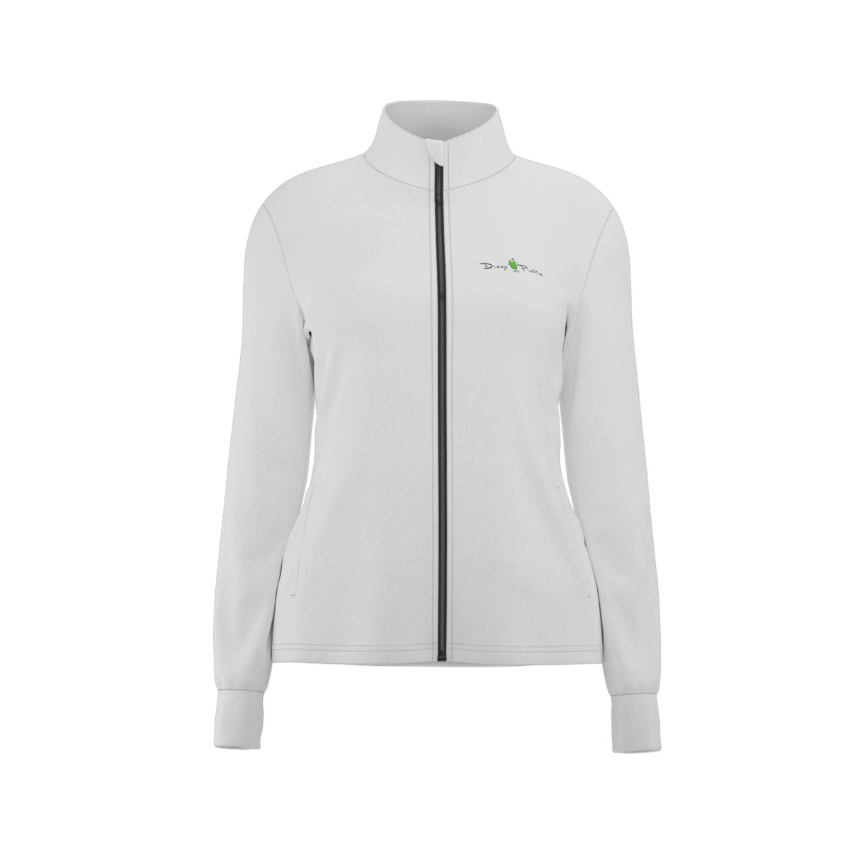 Dizzy Pickle DZY P Classic White Women's Pickleball Long Sleeve Thumbhole Jacket