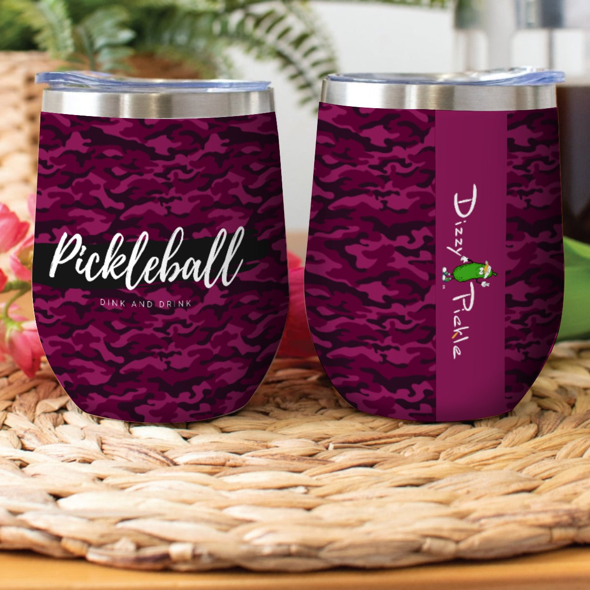 Dizzy Pickle Pickleball Dink and Drink Wine Pickleball Stainless Steel Wine Tumbler