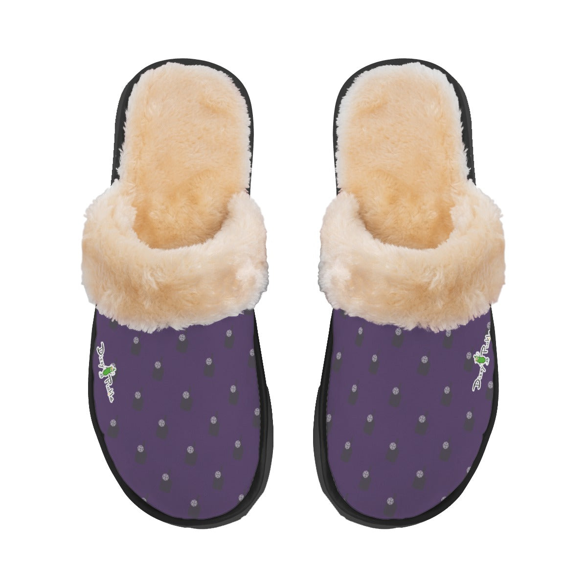 Dizzy Pickle Lynne Purple Paddles Women's Pickleball Plush Slippers