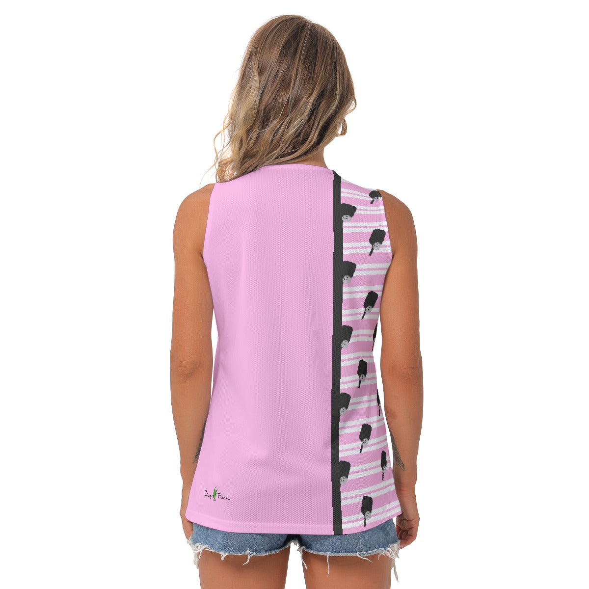 Dizzy Pickle Page Paddles Stripes Women's Pickleball Sleeveless V-Neck Top