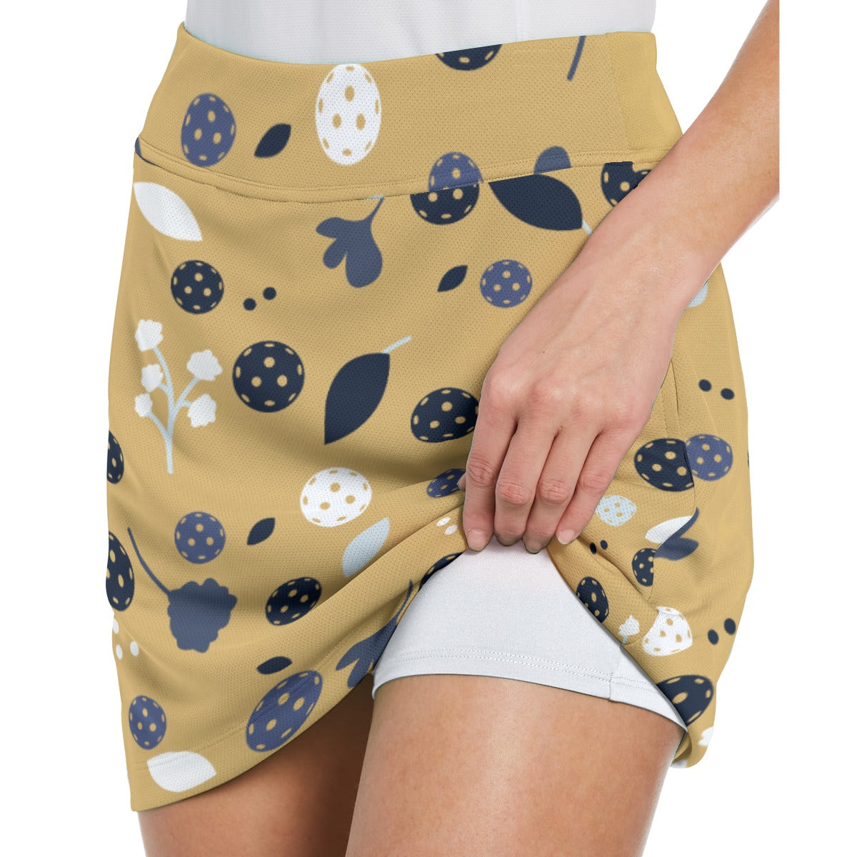 Dizzy Pickle Lesley Gold Women's 17" Performance Pickleball Skort with Inner Shorts