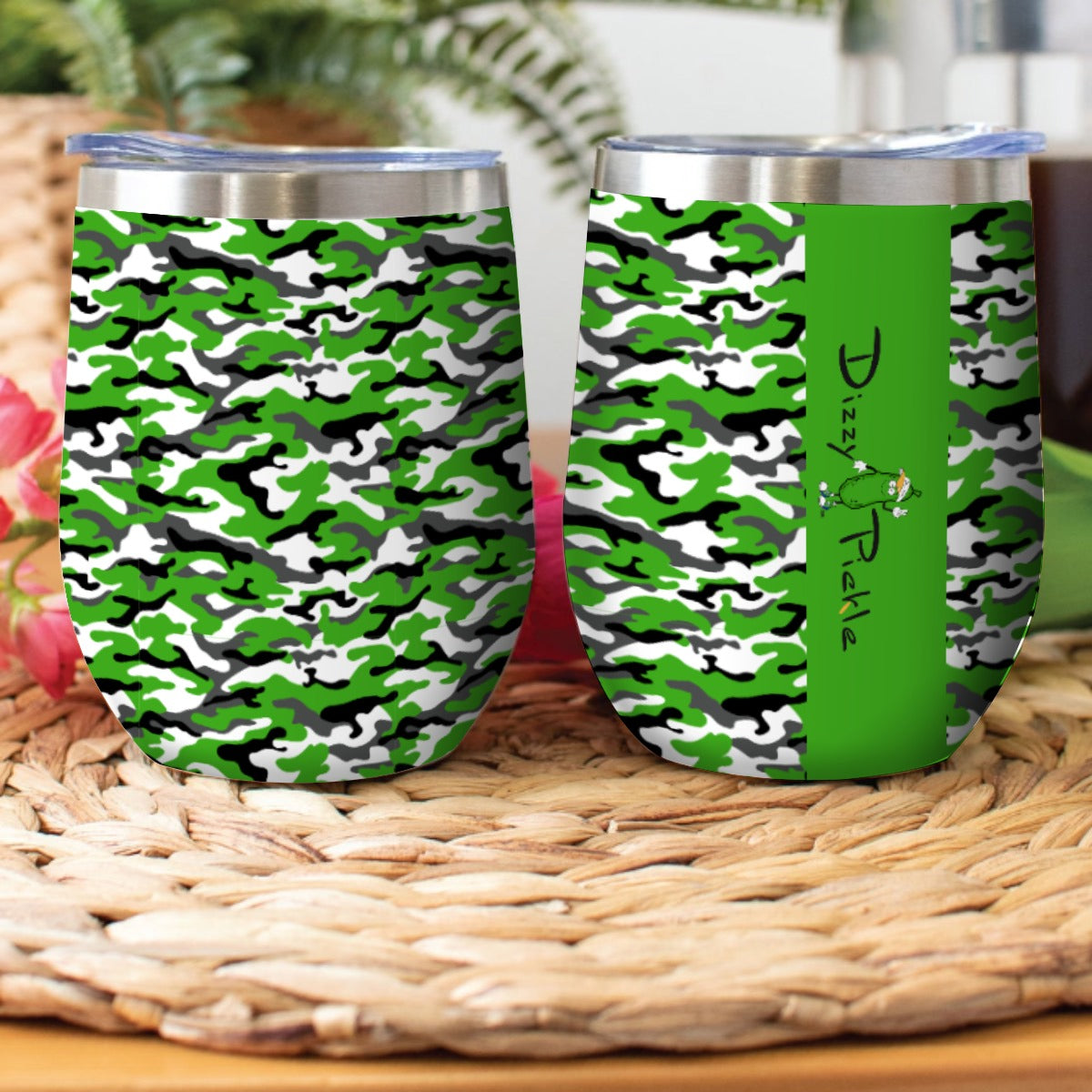 Dizzy Pickle Jan Green Pickleball Stainless Steel Wine Tumbler