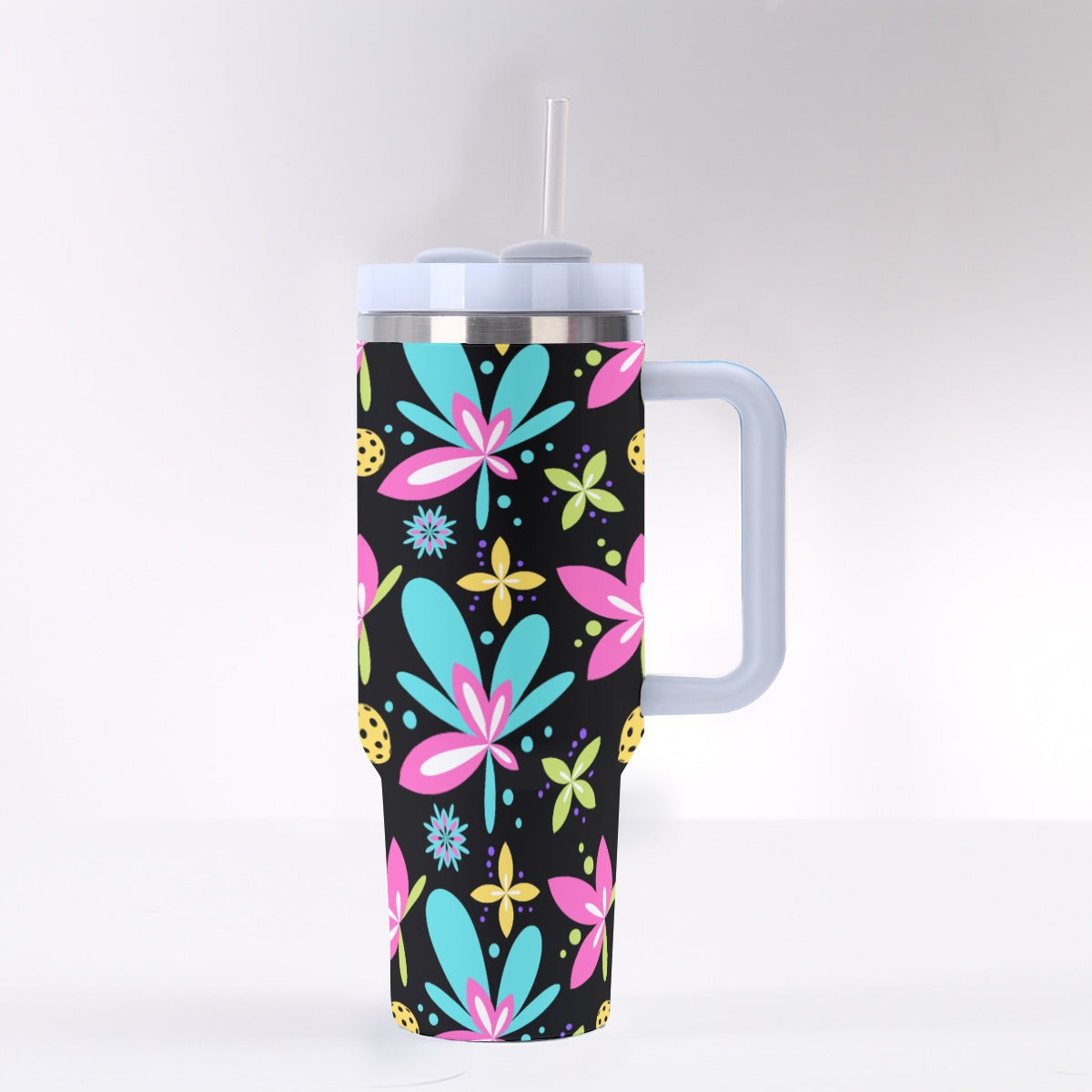 Dizzy Pickle Donna Black 40 oz. Mega Pickleball Insulated Tumbler with Handle