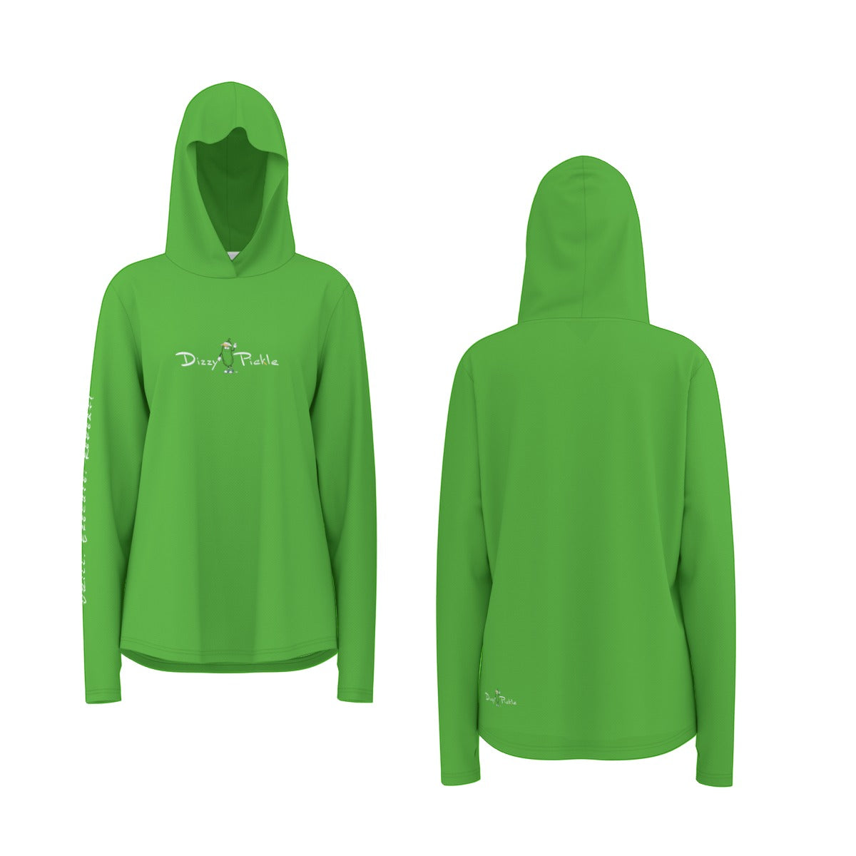 Dizzy Pickle Rita Green Women's Pickleball Sunscreen Sports Hoodie with Thumb Holes