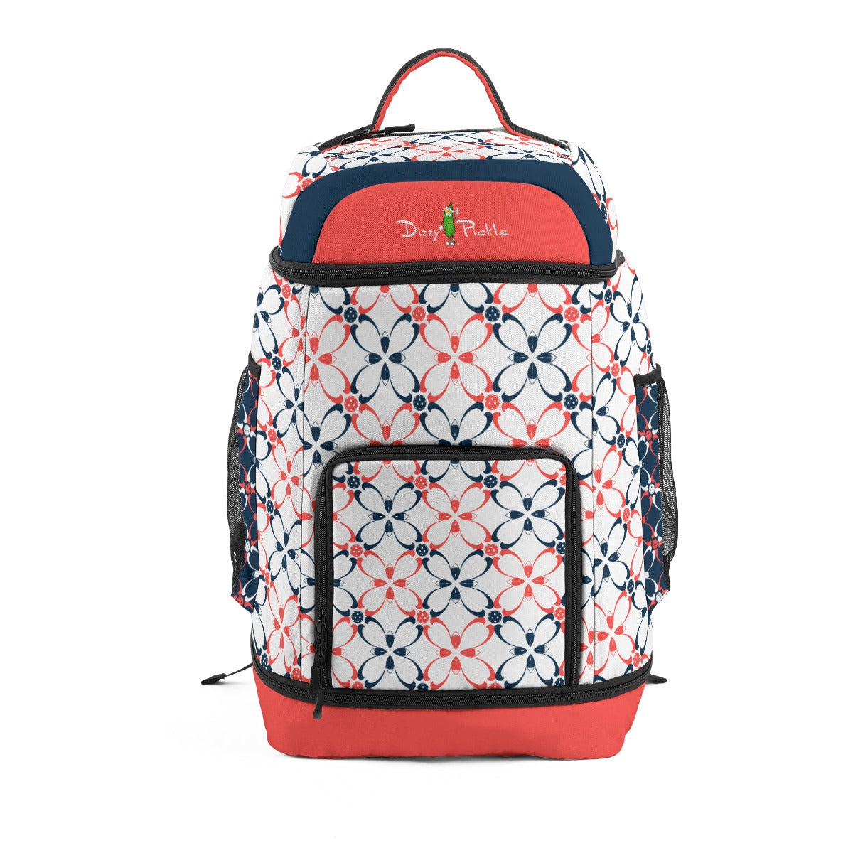Dizzy Pickle Van Petals White Large Courtside Pickleball Multi-Compartment Backpack with Adjustable Straps Navy Blue