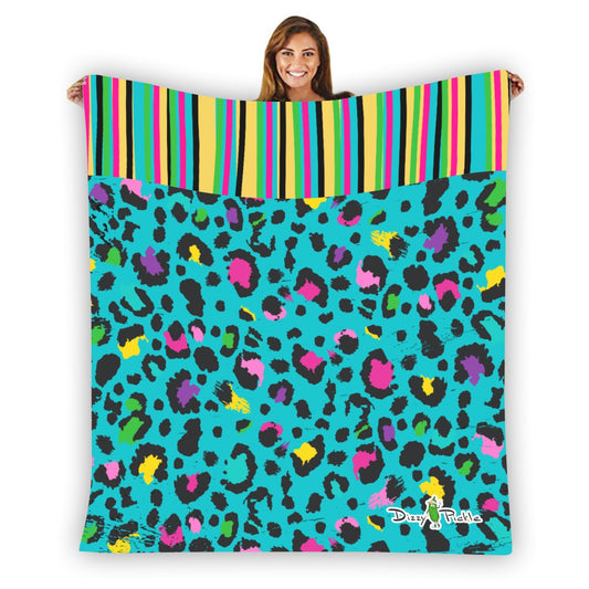 Dizzy Pickle Amber Cool Teal Pickleball Courtside Flannel Blanket