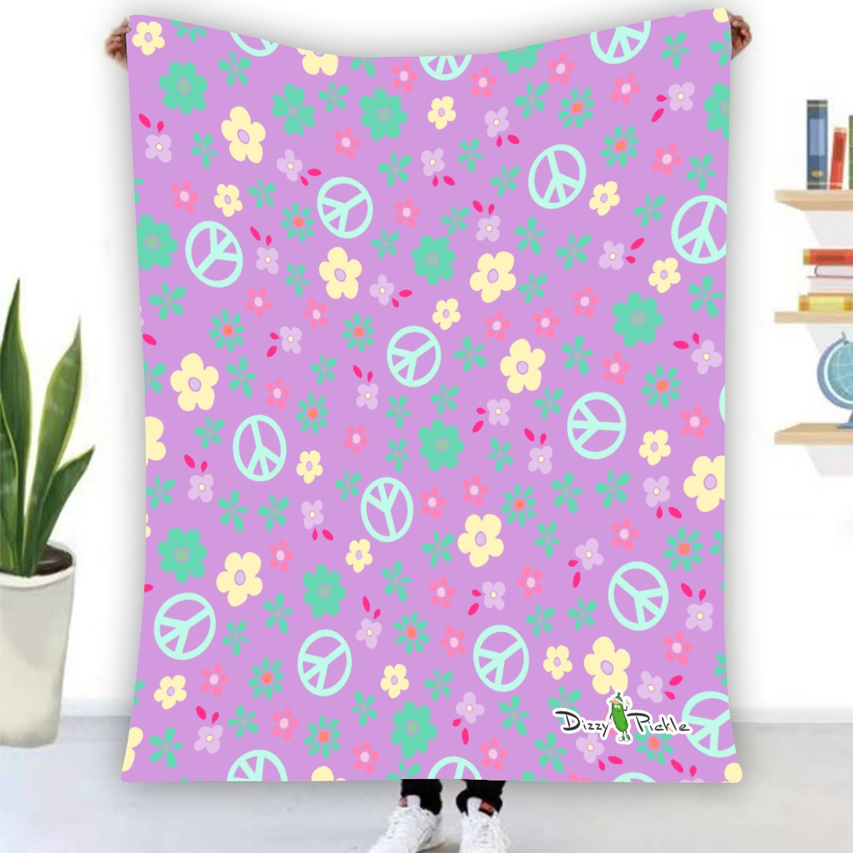 Dizzy Pickle Hope Lavender Pickleball Courtside Flannel Blanket