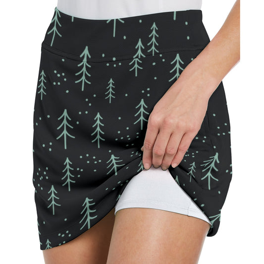 Dizzy Pickle Christmas Midnight Forest Women's 17" Performance Pickleball Skort with Inner Shorts