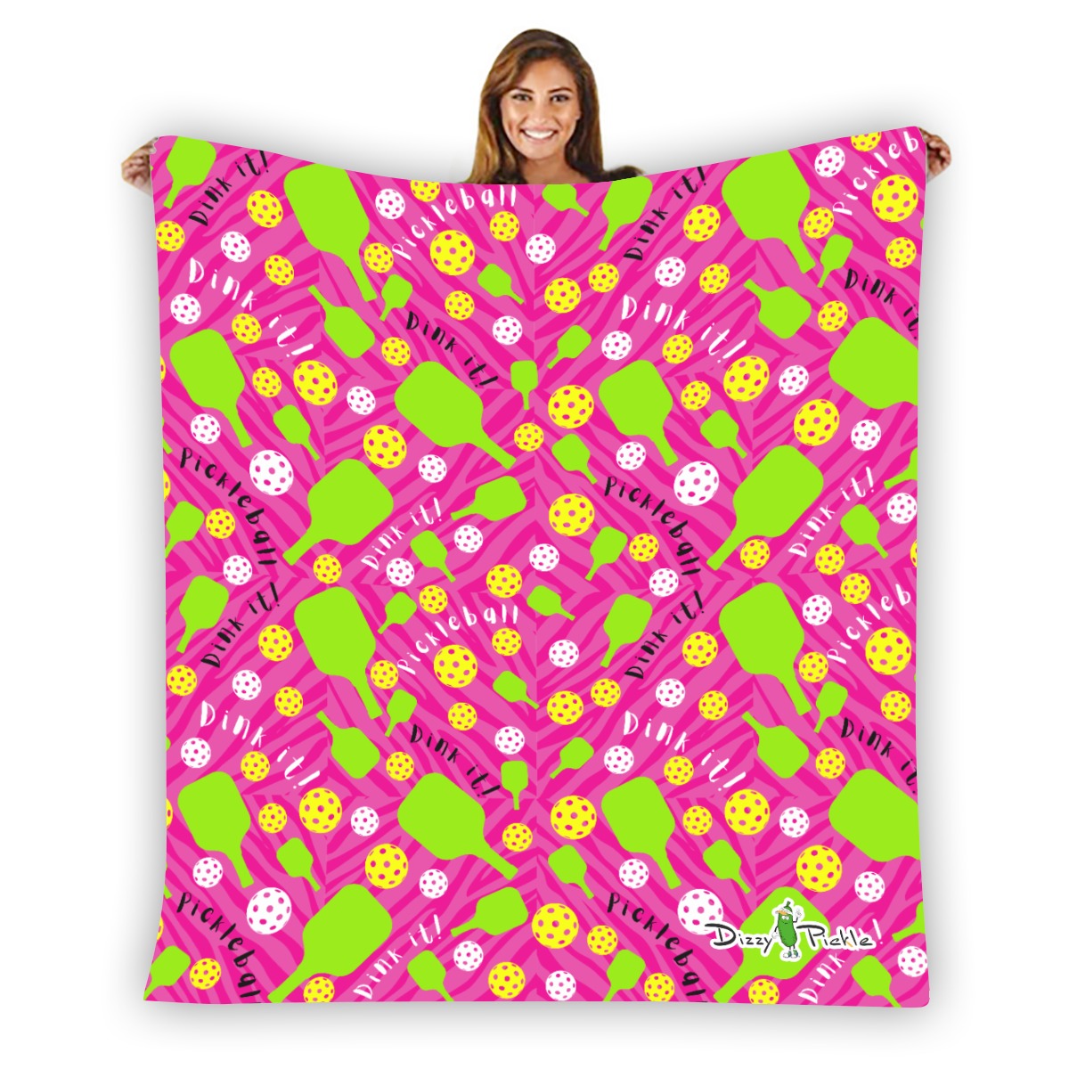 Dizzy Pickle Dinking Diva PG Pickleball Courtside Flannel Blanket