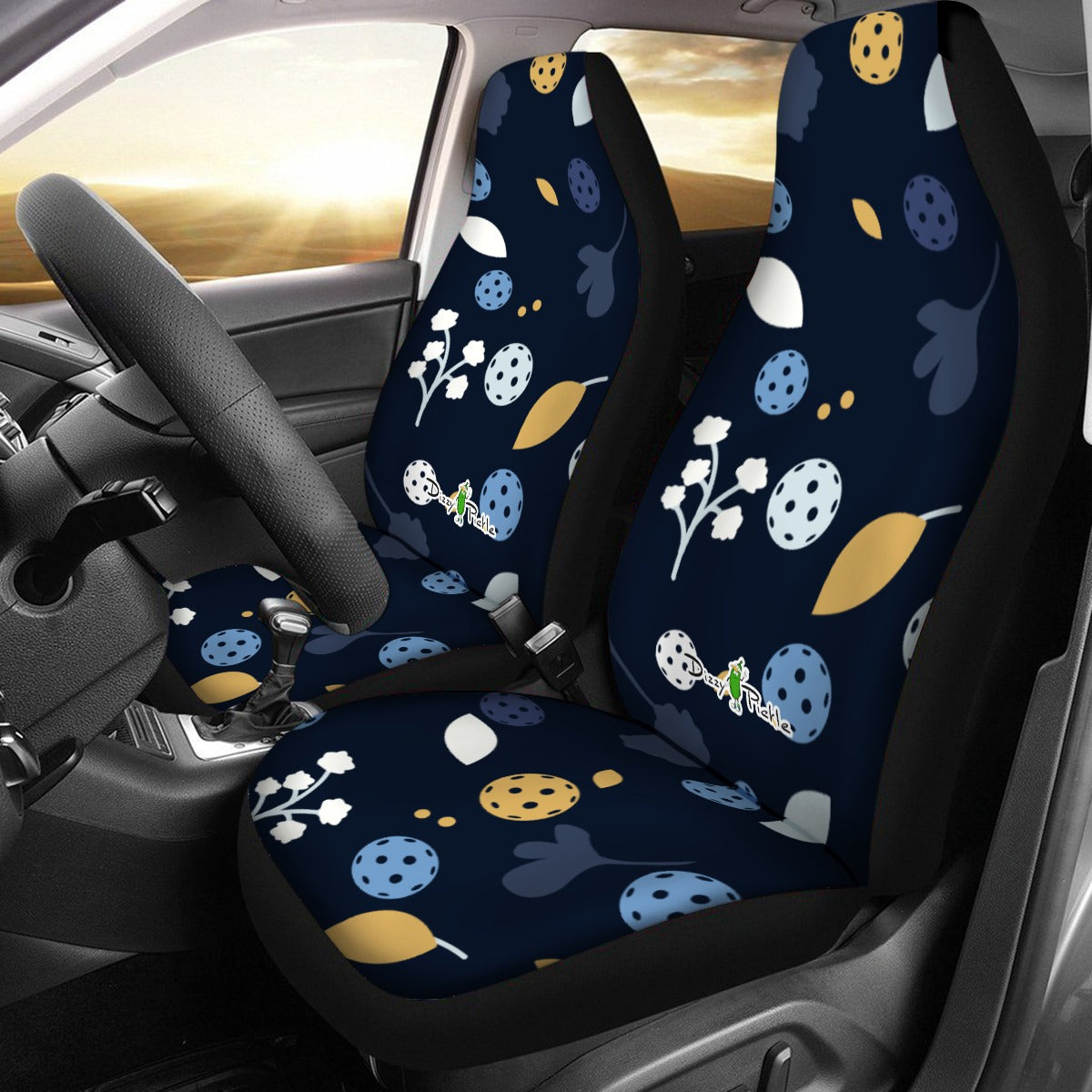 Dizzy Pickle Lesley Dark Blue Universal Car Seat Cover (Includes a pair of seat covers.)