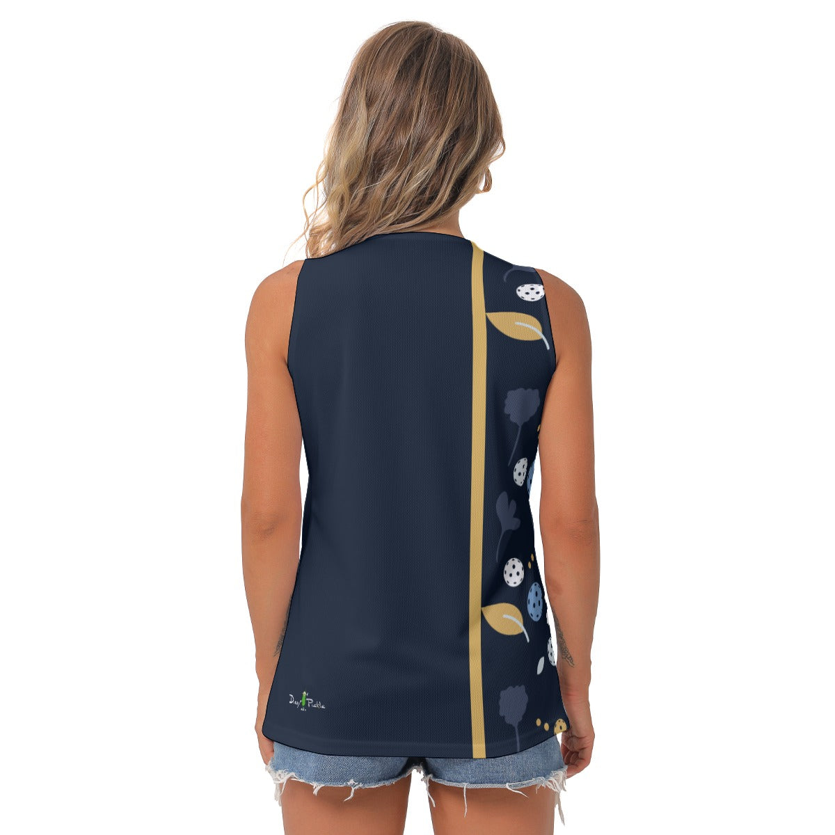 Dizzy Pickle Lesley Dark Blue Women's Pickleball Sleeveless V-Neck Top