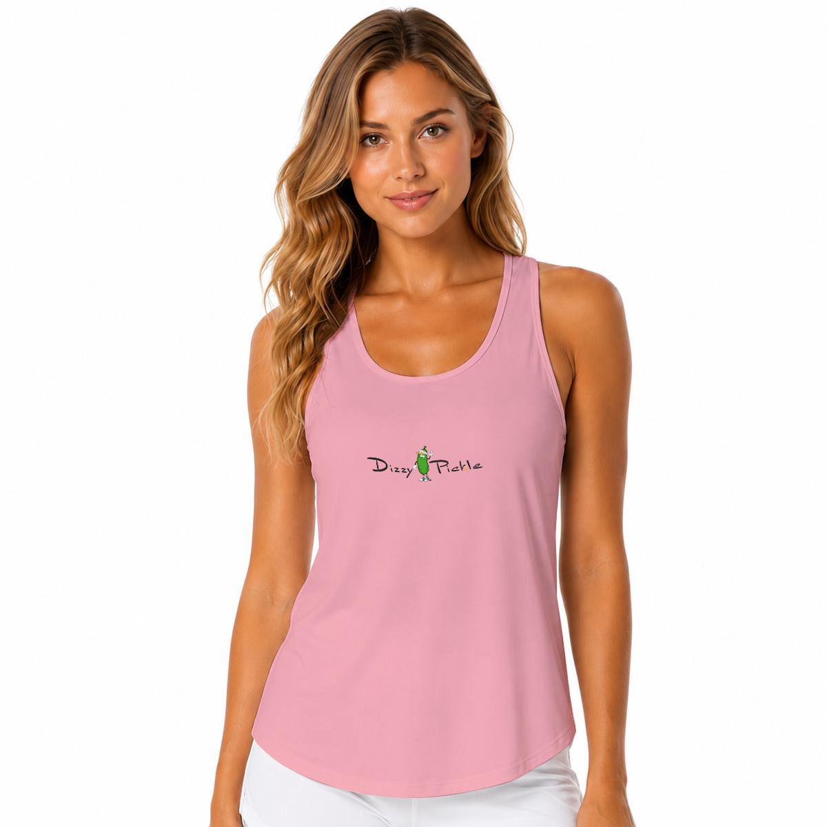Dizzy Pickle DZY P Classic Rose Women's Sleeveless Performance Tank Top with Built-In Bra
