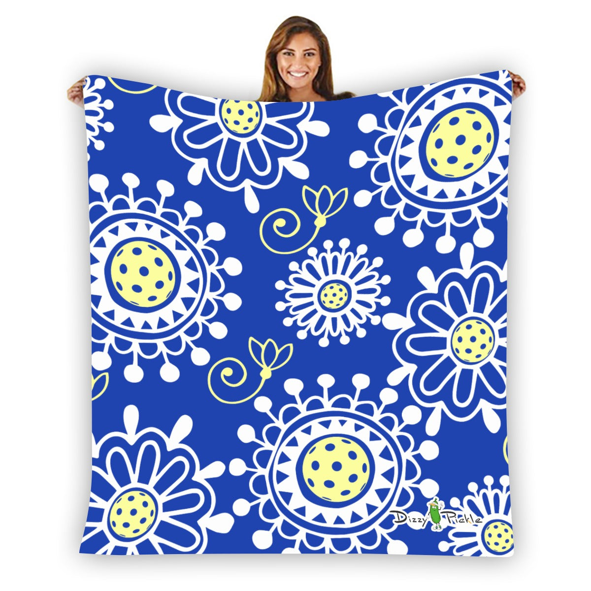 Dizzy Pickle Coming Up Daisies BY Pickleball Courtside Flannel Blanket