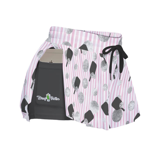 Dizzy Pickle Page Paddles_Polka Dots_Stripes Women's Pickleball Sport Culottes with Pockets