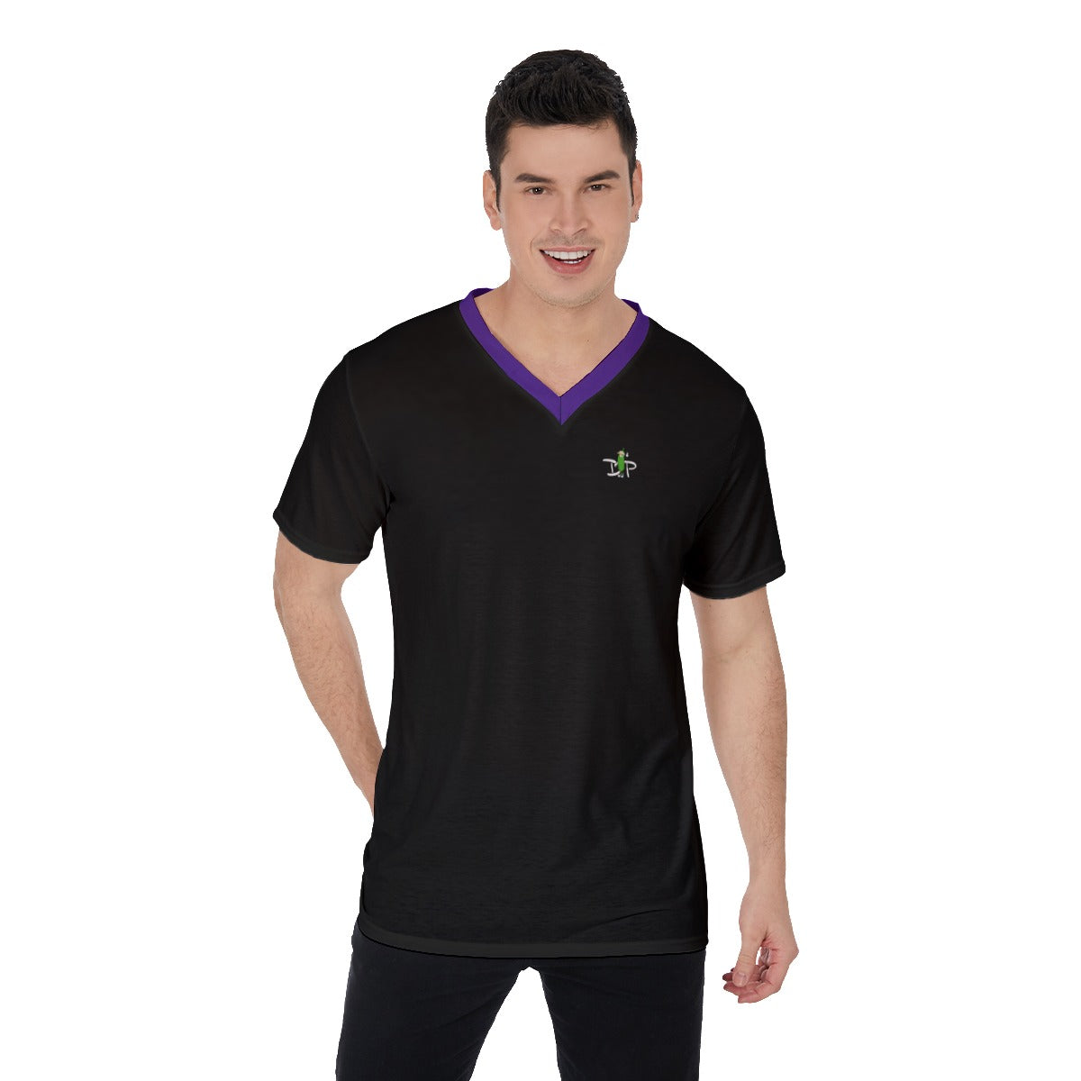 3X-LARGE DZY P Classic - Purple/Black - V-Neck Athletic T-Shirt by Dizzy Pickle