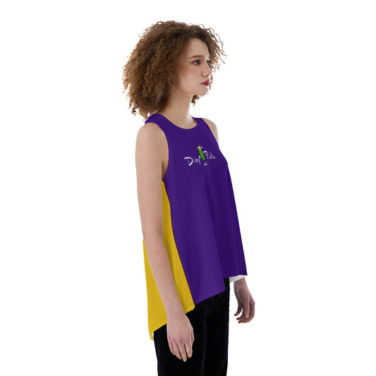 MEDIUM DZY P Classic - Purple/Gold- Women's Pickleball Back Split Tank by Dizzy Pickle