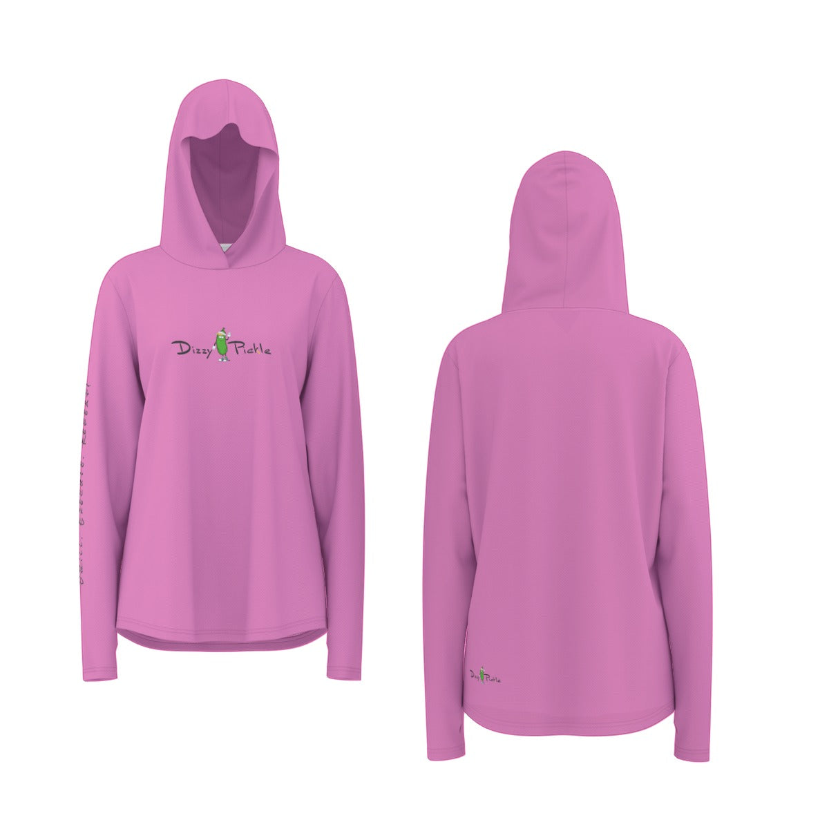 Dizzy Pickle Coming Up Daisies Pink Women's Pickleball Sunscreen Sports Hoodie with Thumb Holes