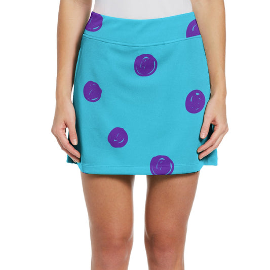 Dizzy Pickle Esther Polka Dots Teal Women's 17" Performance Pickleball Skort with Inner Shorts