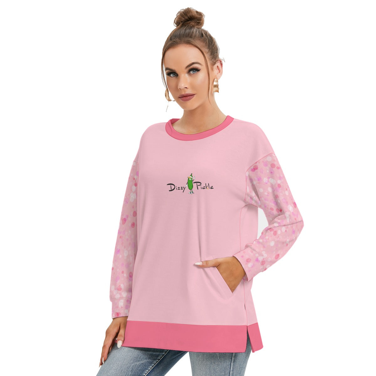 Dizzy Pickle Adleigh Bubbles Women's Pickleball Side Split O-Neck Sweatshirt