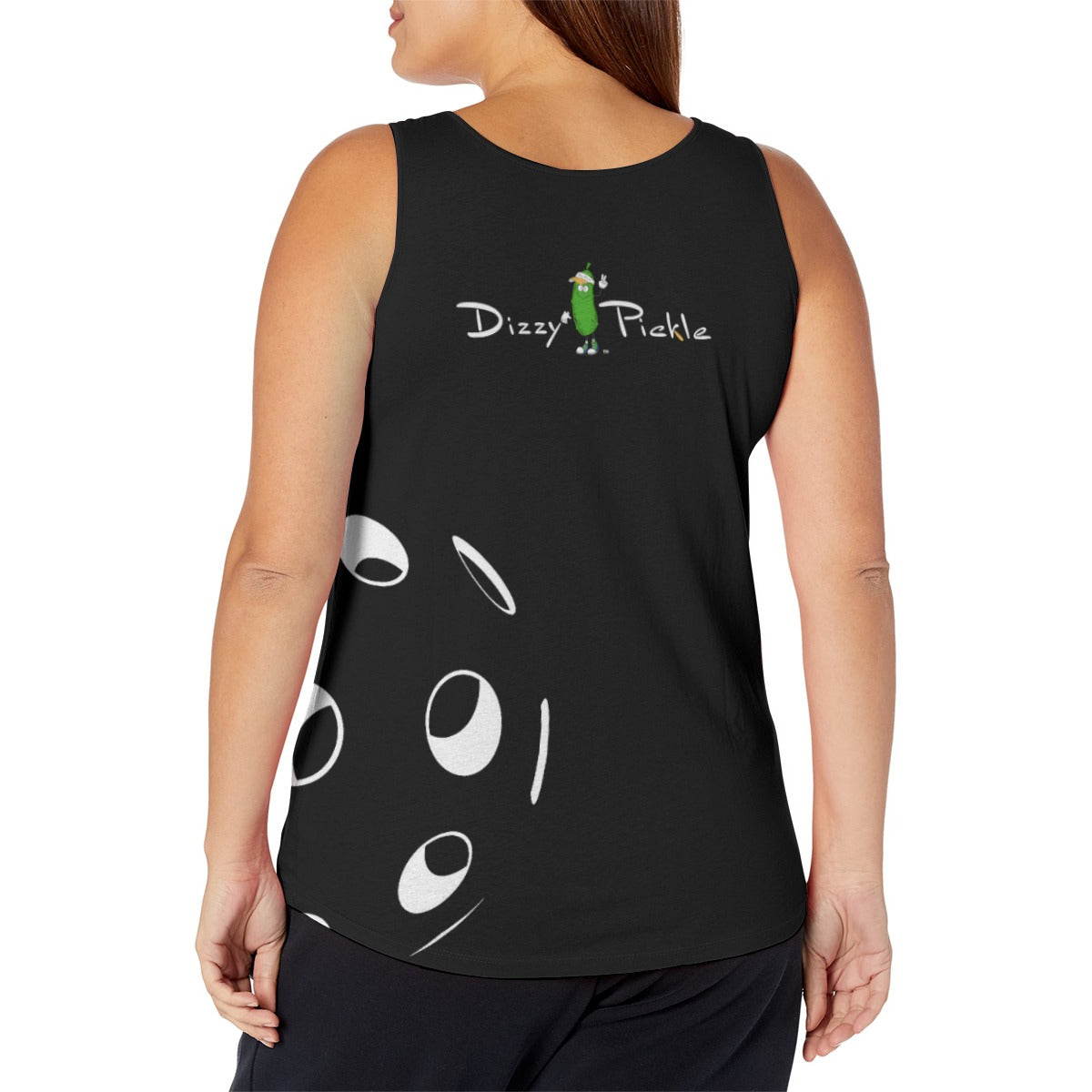 4X-LARGE Lisa - Black/White - Women's Wide Strap Tank by Dizzy Pickle (Plus Size)