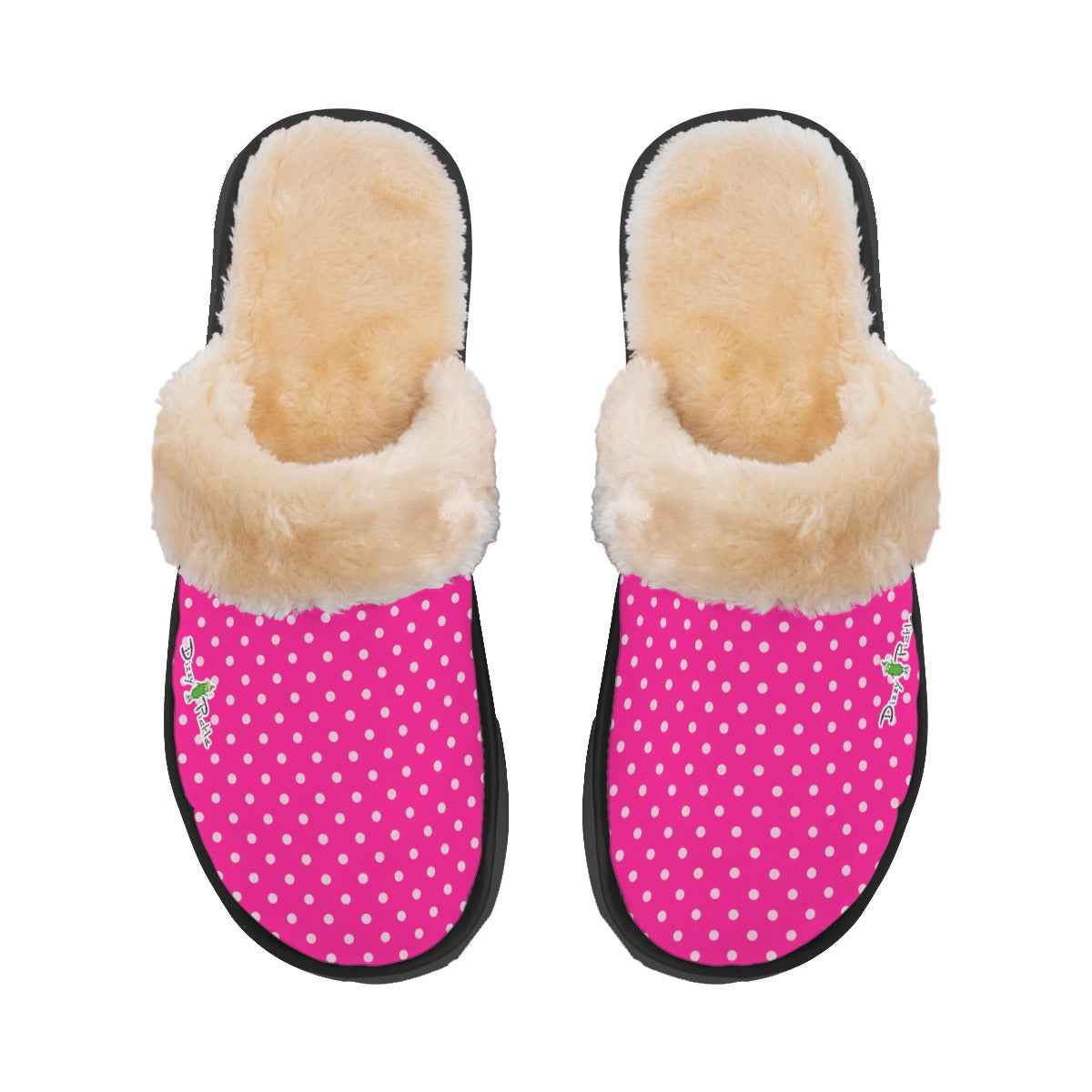 Dizzy Pickle Avery Polka Dots Women's Pickleball Plush Slippers