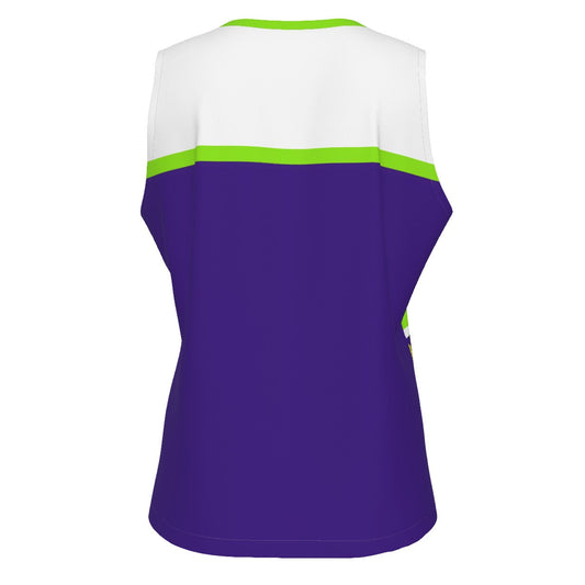 MEDIUM Dizzy Pickle Dinking Diva Women's Pickleball Sleeveless Sports Tank Black Green Deep Purple