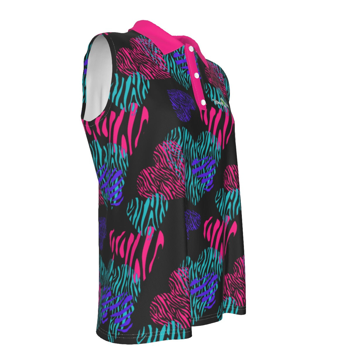 Dizzy Pickle Shelley Black Women's Pickleball Sleeveless Polo Shirt