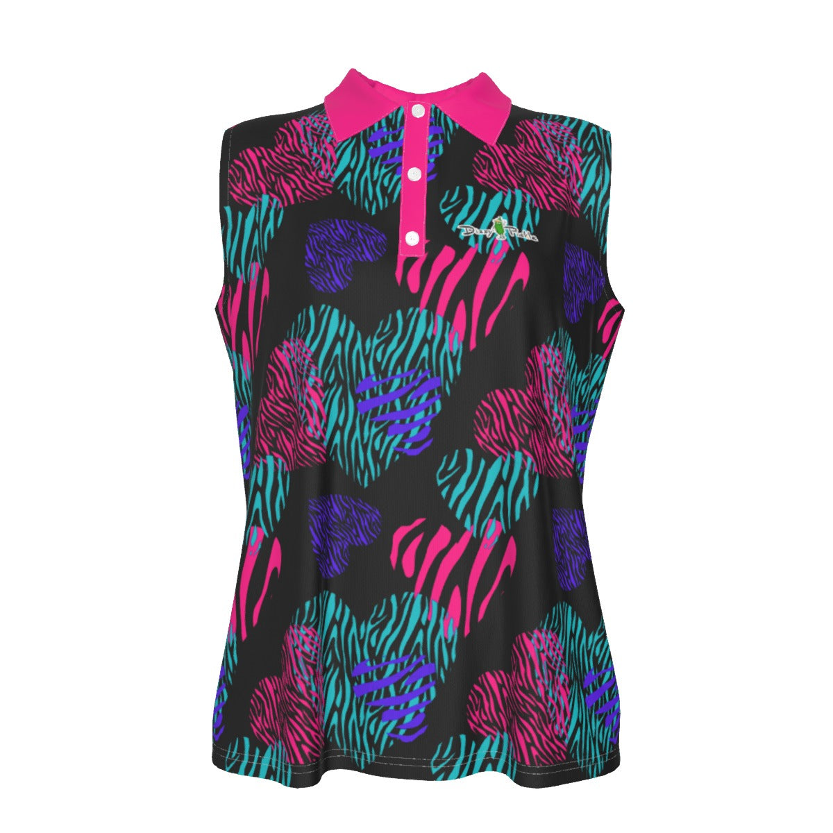 Dizzy Pickle Shelley Black Women's Pickleball Sleeveless Polo Shirt