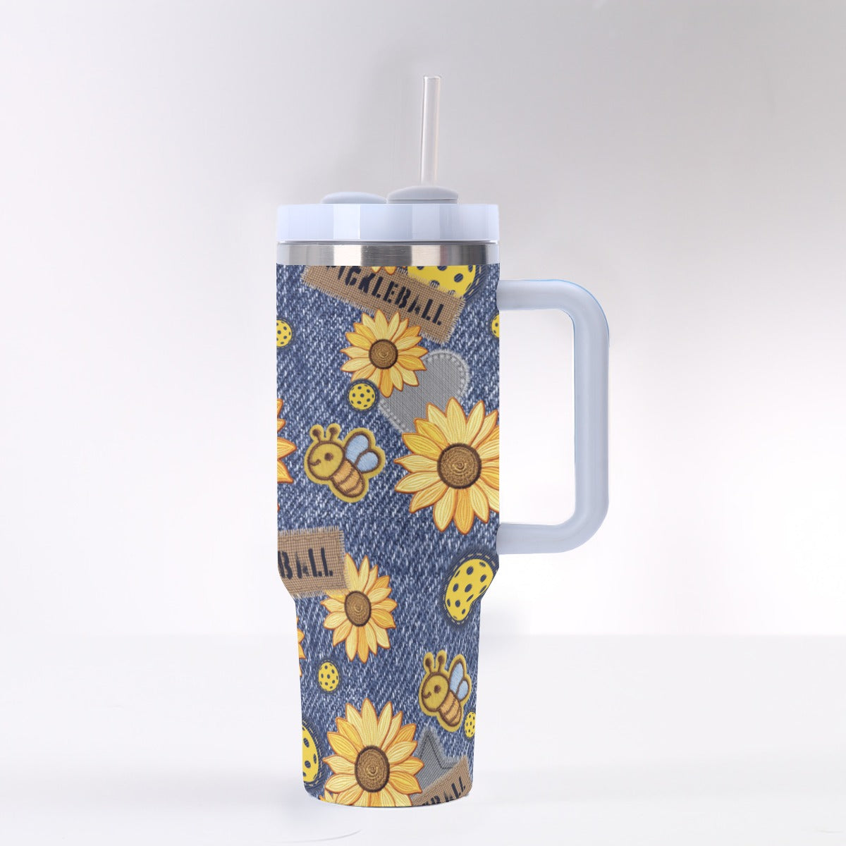 Dizzy Pickle Amy Sunflowers 40 oz. Mega Pickleball Insulated Tumbler with Handle